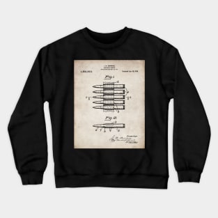 Bullet Cartridge Carrier Patent - Gun Lover Workshop Art - Antique Crewneck Sweatshirt